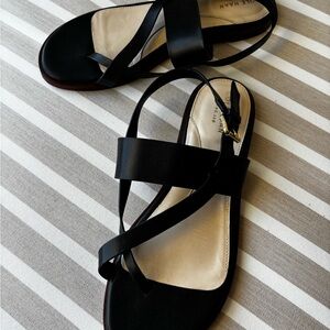 Cole Haan Black Strappy Leather Sandals